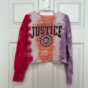 Justice/tie dyed cropped sweatshirt/size XS (5/6)